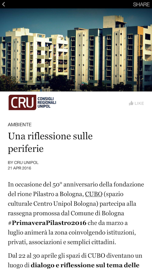 Instant Articles Facebook CRU Unipol Redesign Agenzia Comunicazione Bologna