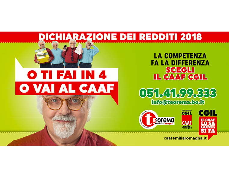 Caaf Cgil dichiarazione dei redditi 2018 - Redesign agenzia di comunicazione Bologna